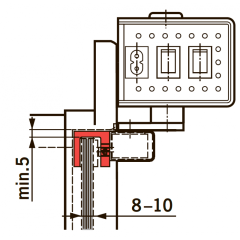 dormakaba PORTEO Монтажная пластина-башмак, серебристая