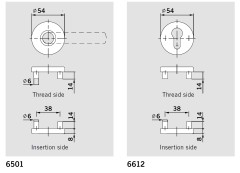 Комплект ручек dormakaba PURE 8906 / 6501 / 6612, 38–90 мм, 8 мм, нержавеющая сталь
