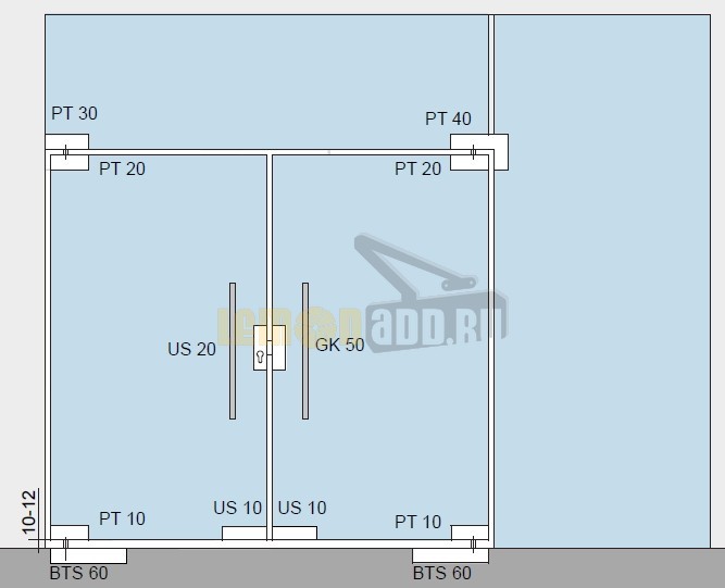 dormakaba Universal EASY US 10 угловой замок