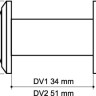 Глазок дверной, пластиковая оптика DV2, 16/55х85 SN Мат. никель