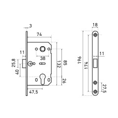 АЛЛЮР АРТ PL 85-50 PB (b2b) золото без ц/м  Замок врезной (30)