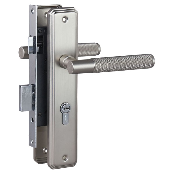 БУЛАТ ЗВ4-1.70.02.08 ФЕРОНА матовый никель 5 перф.кл. Замок врезной с/руч (12)