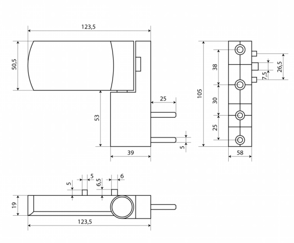 ЛДМ DH-R27.1 (02) (ан. Roto PS-27) 140 кг. Белый Ral 9016  Эконом Дверная петля для ПВХ (30)