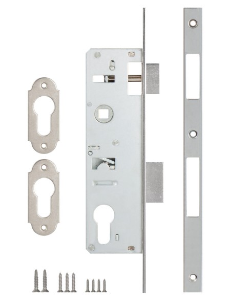 Корпус узкопрофильного замка с защёлкой 153/P (30 mm) w/b (хром)