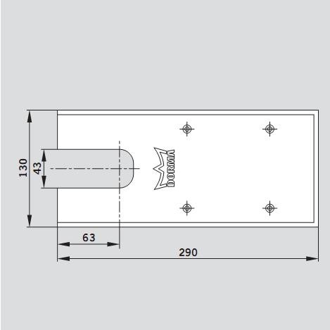Крышка для доводчика DORMA BTS 65 (схема с размерами)