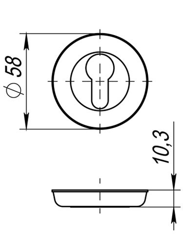 Накладка под цилиндр ET.R.SM58 (ET SM) AB-7 матовая бронза
