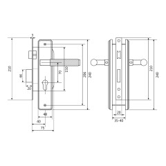 БУЛАТ ЗВ4-1.70.02.02 ФЕРОНА черный  5 перф.кл. Замок врезной с/руч (12)