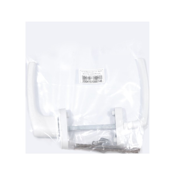 Ручка балконная с кл. белая двухстор.узкая/обычная, алюмин. NOVOLINE OPTIMA 9016 белая (40) (30)