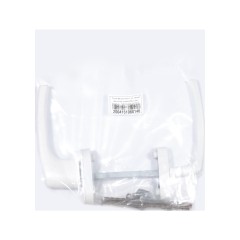 Ручка балконная с кл. белая двухстор.узкая/обычная, алюмин. NOVOLINE OPTIMA  9016 белая (40) (30)