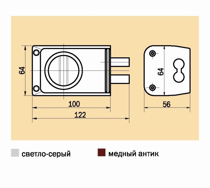 Замок накладной ЗНД-1A /88400/