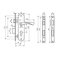 АЛЛЮР 0211 AB ст.бронза Замок врезной с/руч  (10)