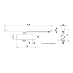 Доводчик дверной со скользящей тягой DCSLIDER45 BR (коричневый)
