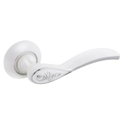 АЛЛЮР АРТ &quot;ШЭРОН&quot; W/CP (17112) белая/хром С НАКЛАДКОЙ Комплект ручек (20)