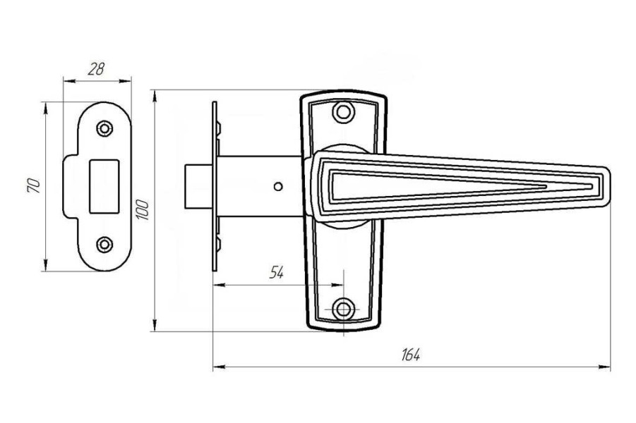Защелка ЗЩ2.01 (бронза)