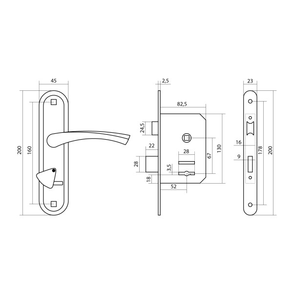 Омега Д-град ЗВ9.2-01 бриллиант м/о 67 Замок врезной с/руч (10)