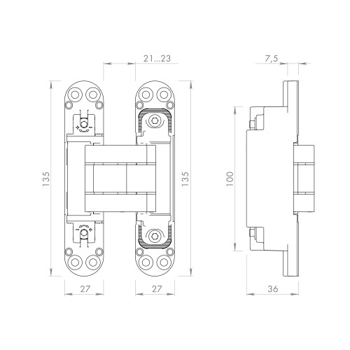 Петля скрытой установки U3D7800.VPG FSG флор. золото TECH