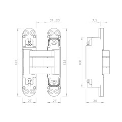 Петля скрытой установки U3D7800.VPG FSG флор. золото TECH