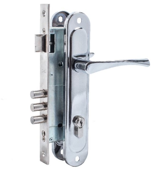 Д-град Зенит ЗВ4-85.3 хром м/о 85 мм Замок врезной с/руч (10)