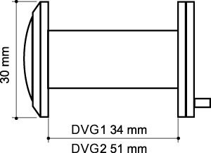 Глазок дверной, стеклянная оптика DVG1, 16/35х60 SN Мат. никель