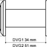 Глазок дверной, стеклянная оптика DVG1, 16/35х60 SN Мат. никель