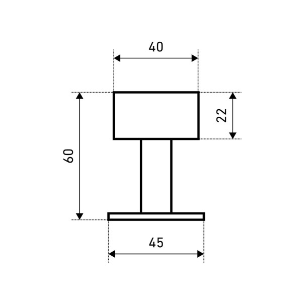 СТАНДАРТ 4540B SS INOX нержавеющая сталь ограничитель дверной (120,20)