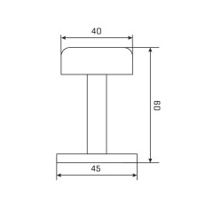 СТАНДАРТ 4540B SS INOX нержавеющая сталь ограничитель дверной (120,20)