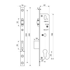 БУЛАТ ЗВ 5-1.25.00.16.08 нерж. сталь 25мм рол.зщ с/о, под ц/м Замок врезной б/руч (30)