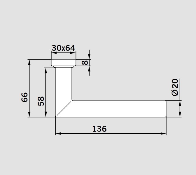 Комплект ручек dormakaba PURE 8906 / 6621 / 6679, 38–56 мм, 8 мм, нержавеющая сталь