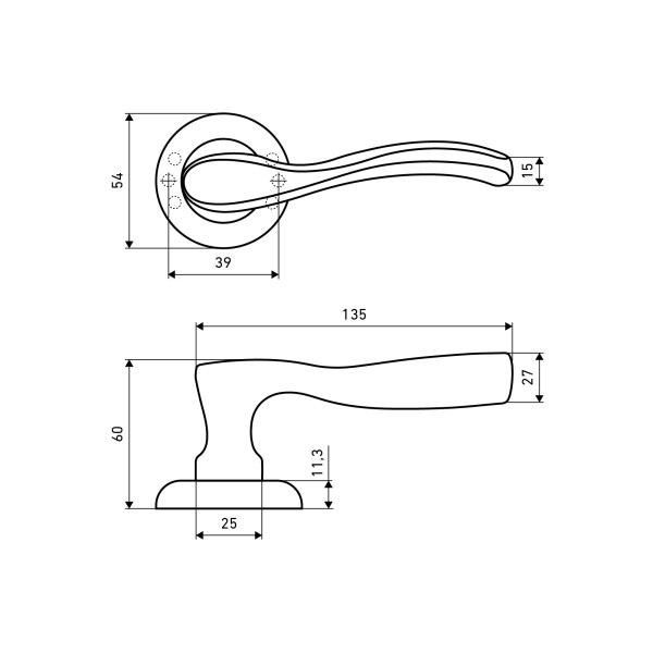 АЛЛЮР АРТ "ШЭРОН" OB (17130) состаренная бронза С НАКЛАДКОЙ Комплект ручек (20)