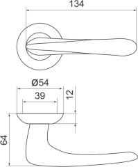 Ручка раздельная R.LD54.Pava (Pava LD42) CP-8 хром