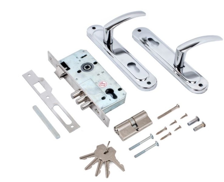 Д-град Зенит ЗВ4-85.3-02 хром м/о 85 мм Замок врезной с/руч (10)