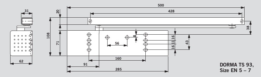 DORMA TS 93 EN5-7 (размеры)