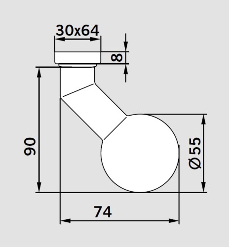 1/2 комплекта ручек dormakaba PURE 3548V / 6621 / 6679, 38–56 мм, 8 мм, нержавеющая сталь