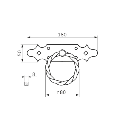 Домарт РК 80 мод.5 СУЗДАЛЬ (черная) Ручка-кольцо (10)