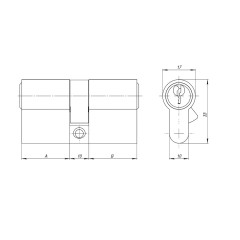 Цилиндровый механизм (AZ100/95) AZ1000Key95 (30+10+55) CP хром 