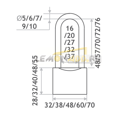 Замок навесной ЗН-212ДД (3КЛ)