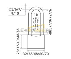 Замок навесной ЗН-212ДД (3КЛ)