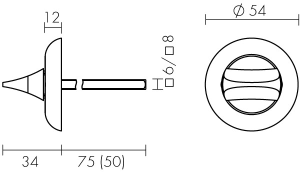 Ручка поворотная BKW8x75.R.HMR54 (HMR8x75) BL-24 черный