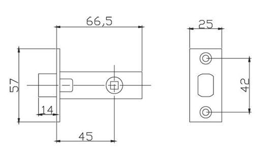 RENZ L 5-45 plastic SN  никель матовый Защелка (100,20)