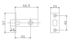 RENZ L 5-45 plastic SN никель матовый Защелка (100,20)