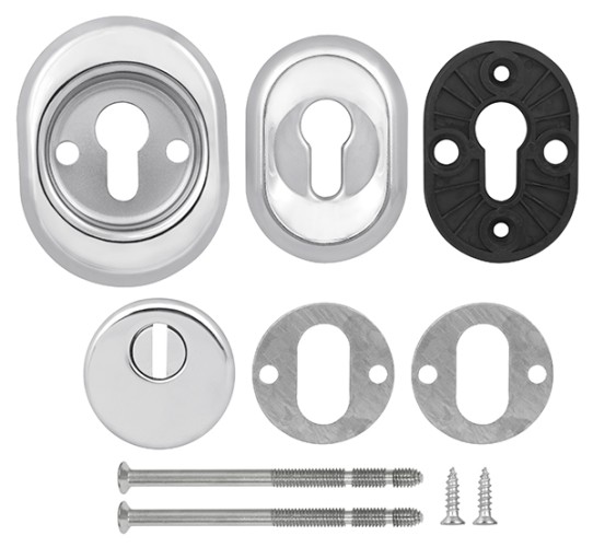 Броненакладка DEF.CRE/OV-set.9726 (DEF 9726) M6x90 врезная с чашкой CP-8 хром