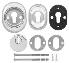 Броненакладка DEF.CRE/OV-set.9726 (DEF 9726) M6x90 врезная с чашкой CP-8 хром