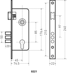 АЛЛЮР 0221 GP латунь Замок врезной с/руч  (10)