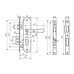 АЛЛЮР 0221 GP латунь Замок врезной с/руч  (10)