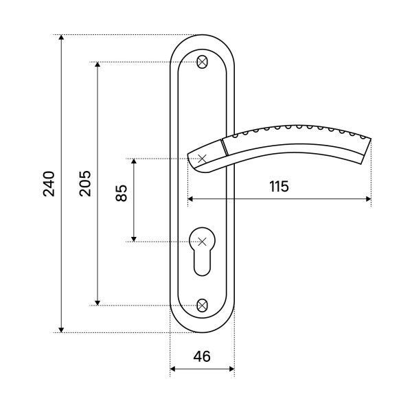 АЛЛЮР 132-1 85 мм AB ст.бронза Комплект ручек (20)