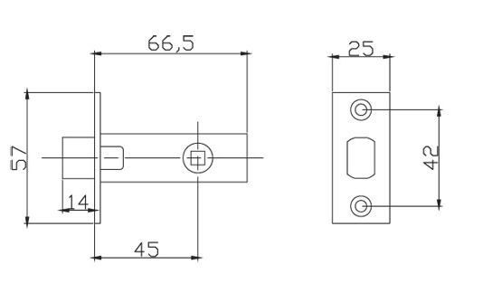 RENZ L 5-45 SN никель матовый Защелка  (100,20)