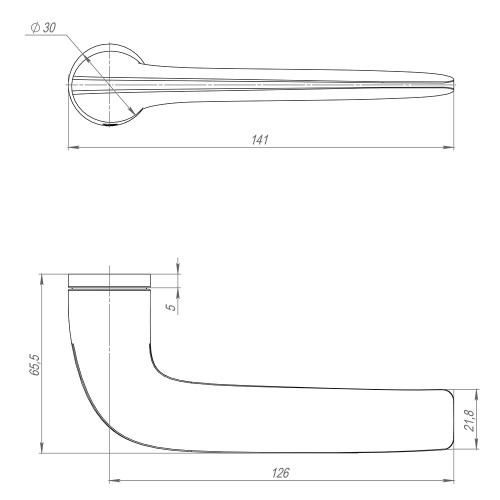 Ручка раздельная R.ART30.LACONY BL-26 черный