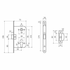 АЛЛЮР АРТ 5300-P AC ст.медь без ц/м Замок врезной (40)