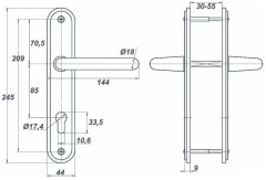 Балашиха НР 0702 для замков ЗВ4 703 /ЗВ4 713 черный Комплект ручек (10)