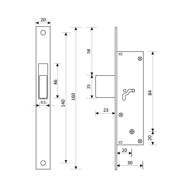 БУЛАТ  ЗВ 1-1П.20.00.20.04 (71-K-CR) хром 5кл. Замок врезной б/руч (48)